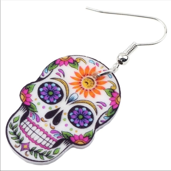 Sugar Skull Acrylic Earrings - Picture 5 of 6